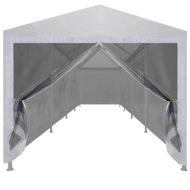 Berkfield Home Party Tent with 10 Mesh Sidewalls 12x3 m in White - image 1
