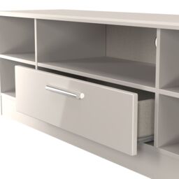 Ready Assembled 2 U Windsor Wide 1 Drawer TV & Media Unit (Ready Assembled) in Taupe - thumbnail 5