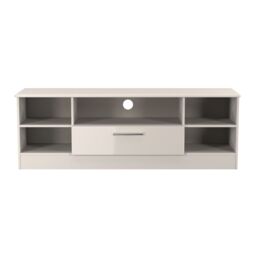 Ready Assembled 2 U Windsor Wide 1 Drawer TV & Media Unit (Ready Assembled) in Taupe - thumbnail 1