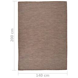 Berkfield Home Outdoor Flatweave Rug 140x200 cm Brown - Size: 100 cm diameter - thumbnail 6