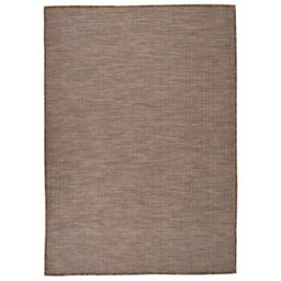 Berkfield Home Outdoor Flatweave Rug 140x200 cm Brown - Size: 100 cm diameter - thumbnail 2