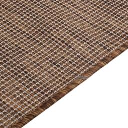 Berkfield Home Outdoor Flatweave Rug 140x200 cm Brown - Size: 100 cm diameter - thumbnail 4