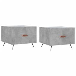 Berkfield Home Coffee Tables 2 pcs Concrete Grey 50x50x40 cm Engineered Wood - Size: 50 x 50 x 40 cm - thumbnail 2