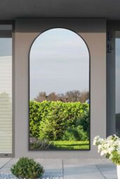 "MirrorOutlet Black Framed Arched Leaner/Wall Garden Mirror 79"" x 39"" (200x100CM) - Size: 1 Pack" - thumbnail 1