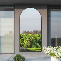 "MirrorOutlet Black Framed Arched Leaner/Wall Garden Mirror 79"" x 39"" (200x100CM) - Size: 1 Pack" - thumbnail 6