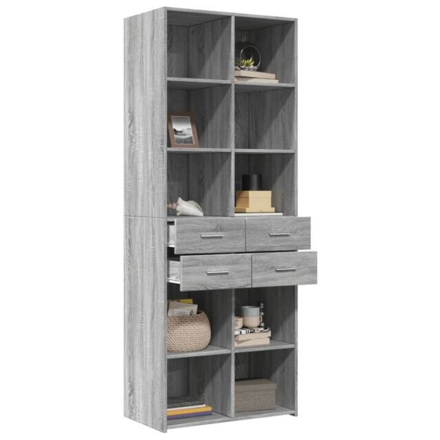 Berkfield Home Highboard Grey Sonoma 70x42.5x185 cm Engineered Wood - image 1