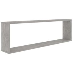 Berkfield Home Wall Cube Shelf 4 pcs Concrete Grey 100x15x30 cm Engineered Wood - Size: 100 x 15 x 30 cm - thumbnail 6