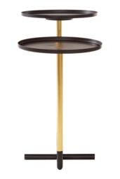 Orsina Elegant Duplex Side Table, Versatile Bedside Table For Bedroom, Dual Table Top Side Table For Livingroom in Gold - thumbnail 3