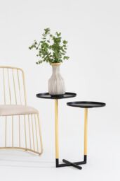 Orsina Elegant Duplex Side Table, Versatile Bedside Table For Bedroom, Dual Table Top Side Table For Livingroom in Gold - thumbnail 5