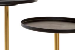 Orsina Elegant Duplex Side Table, Versatile Bedside Table For Bedroom, Dual Table Top Side Table For Livingroom in Gold - thumbnail 6