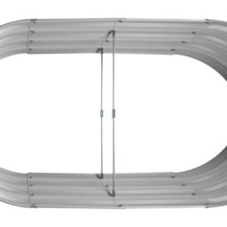 Harbour Housewares Raised Garden Bed - Rounded Bottomless Galvanised Steel Planter 180 x 90cm in Silver - Size: 180 x 90 cm - thumbnail 6