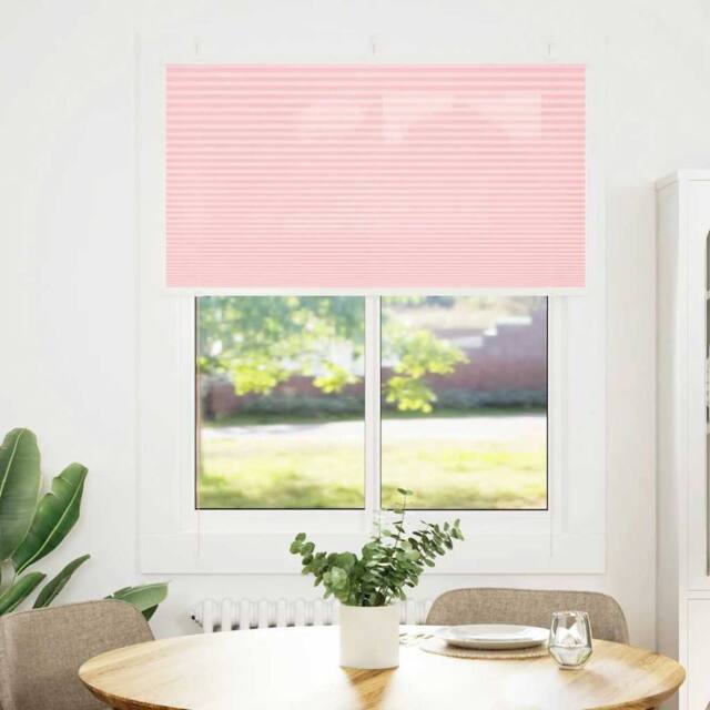 Berkfield Home Pleated Blind Pink 105x100 cm Fabric Width 104.4 cm Polyester - image 1