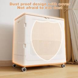 VOGREX 123L Heavy Duty Plastic Storage Boxes Containers With Lids in White - thumbnail 5
