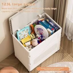 VOGREX 123L Heavy Duty Plastic Storage Boxes Containers With Lids in White - thumbnail 2