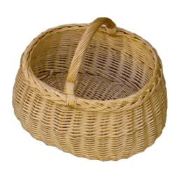 Red Hamper Wicker Deluxe Car Shopping Basket in Brown - thumbnail 1
