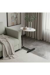 Living and Home Metal Side Table with E1 MDF Tabletop in White - thumbnail 5