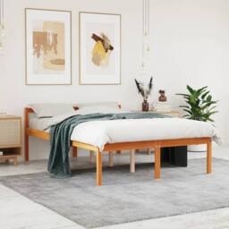 Berkfield Home Senior Bed without Mattress Wax Brown 140x190 cm Solid Wood Pine - thumbnail 1