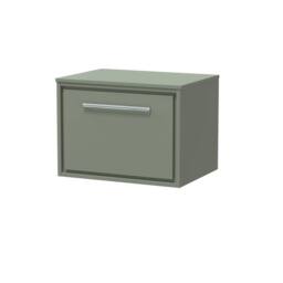 Balterley 600mm Wall Hung Single Drawer Vanity with Worktop - Fern Green - thumbnail 1