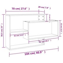 Berkfield Home Wall Shelf Sonoma Oak 104x20x58.5 cm Engineered Wood in Light Oak - thumbnail 7