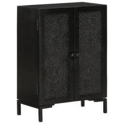 Berkfield Home Sideboard Black 55x30x77 cm Solid Wood Mango & Iron - Size: 55 x 30 x 77 cm - thumbnail 9