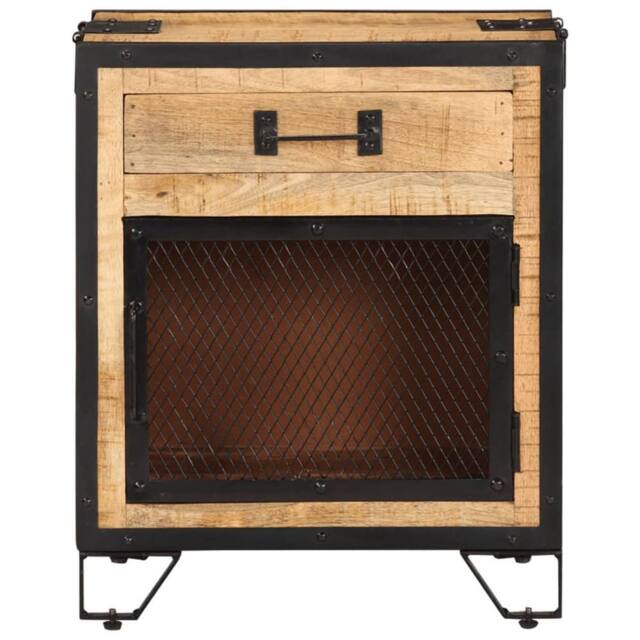 Berkfield Home Beautiful Bedside Cabinet 43x30x51 cm Solid Rough Mango Wood in Brown - Size: 43 x 30 x 51 cm - image 1
