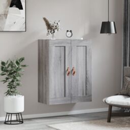 Berkfield Home Wall Mounted Cabinet Grey Sonoma 69.5x34x90 cm Engineered Wood - thumbnail 3