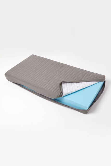 Homescapes Quilted Cotton 2 Seater Orthopaedic Booster Cushion Cover in Charcoal - image 1