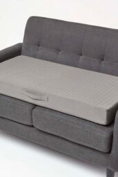 Homescapes Quilted Cotton 2 Seater Orthopaedic Booster Cushion Cover in Charcoal - thumbnail 2
