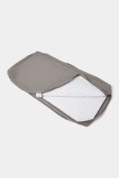 Homescapes Quilted Cotton 2 Seater Orthopaedic Booster Cushion Cover in Charcoal - thumbnail 3