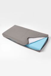 Homescapes Quilted Cotton 2 Seater Orthopaedic Booster Cushion Cover in Charcoal - thumbnail 1