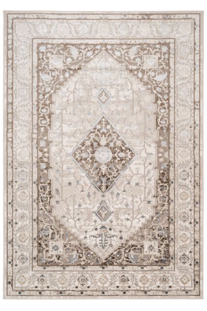 Kukoon Beige Traditional Medallion Luxury Sheen Rug - Size: 120 cm x 170 cm - image 1