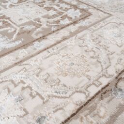 Kukoon Beige Traditional Medallion Luxury Sheen Rug - Size: 120 cm x 170 cm - thumbnail 2