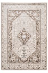 Kukoon Beige Traditional Medallion Luxury Sheen Rug - Size: 120 cm x 170 cm - thumbnail 1