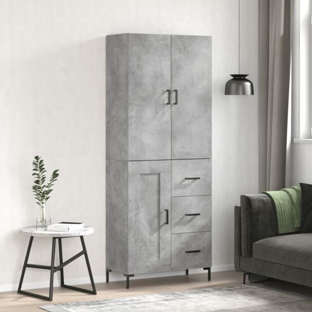 Berkfield Home Highboard Concrete Grey 69.5x34x180 cm Engineered Wood - image 1