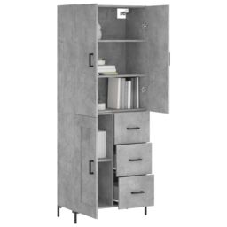Berkfield Home Highboard Concrete Grey 69.5x34x180 cm Engineered Wood - thumbnail 3