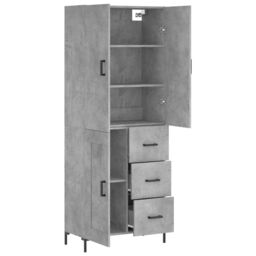 Berkfield Home Highboard Concrete Grey 69.5x34x180 cm Engineered Wood - thumbnail 4