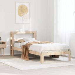 Berkfield Home Bed Frame with Headboard without Mattress 90x200 cm in Brown - thumbnail 1