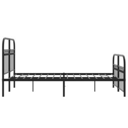 Berkfield Home Metal Bed Frame without Mattress with Footboard Black 120x190cm - Size: 120x190 cm - thumbnail 5