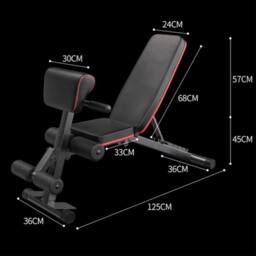 VOGREX Foldable Weight Bench Adjustable Strength Training Full in Black - thumbnail 3