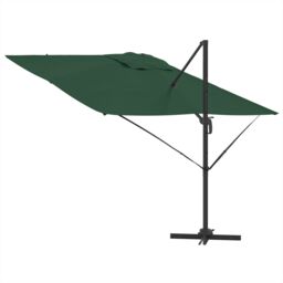 Berkfield Home Cantilever Roma Parasol Green 286x285x265 cm Aluminium - Size: 286 x 285 x 265 cm - thumbnail 8