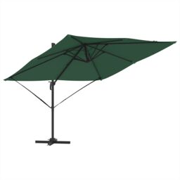 Berkfield Home Cantilever Roma Parasol Green 286x285x265 cm Aluminium - Size: 286 x 285 x 265 cm - thumbnail 2