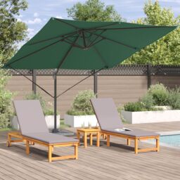 Berkfield Home Cantilever Roma Parasol Green 286x285x265 cm Aluminium - Size: 286 x 285 x 265 cm - thumbnail 4