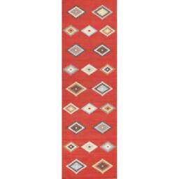 Wyld and Coco Kilim Multicolour Handwoven Cotton Runner Rug Low Pile Geometric - Size: 80 cm x 300 cm - thumbnail 2