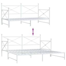 Berkfield Home Durable Daybed with Trundle without Mattress White 100x190 cm Steel - thumbnail 9