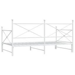 Berkfield Home Durable Daybed with Trundle without Mattress White 100x190 cm Steel - thumbnail 8