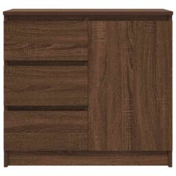 Berkfield Home Sideboard with Drawer Brown Oak 71x35x65 cm Engineered Wood - Size: 71 x 35 x 65 cm - thumbnail 6