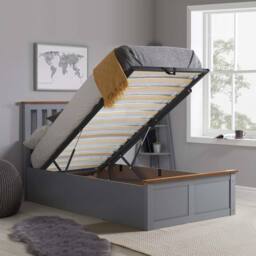 Birlea Phoenix Ottoman Storage Bed Frame in Grey - Size: Single - thumbnail 2