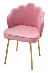 Living and Home Shell-Back Dressing Table Chair with Adjustable Feet in Pink - thumbnail 4
