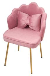 Living and Home Shell-Back Dressing Table Chair with Adjustable Feet in Pink - thumbnail 1