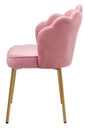 Living and Home Shell-Back Dressing Table Chair with Adjustable Feet in Pink - thumbnail 5